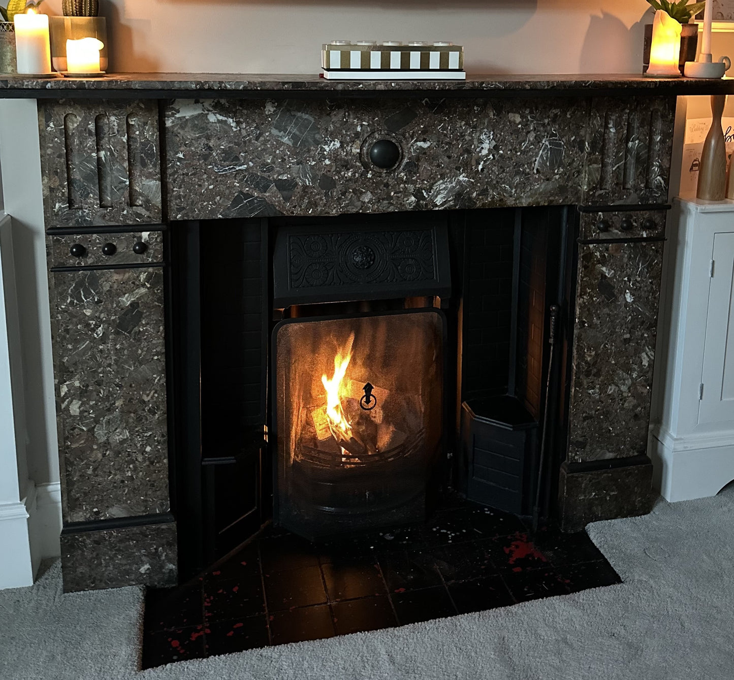 Open Fire with Sawdust Briquettes