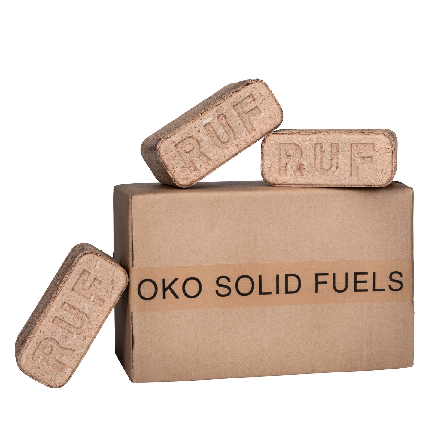 box of RUF sawdust briquettes